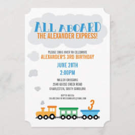 Invitación Fiesta del cumpleaños del tren