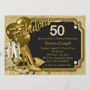 Invitación Fiesta del cumpleaños fabulosa 50 de la mujer