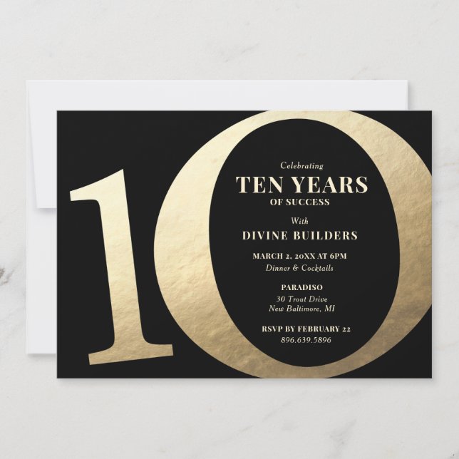 Invitación Fiesta del décimo aniversario (Anverso)