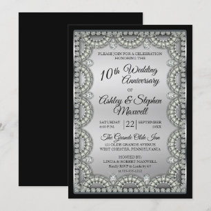Invitación Fiesta del décimo aniversario Boda de Silver y Dia