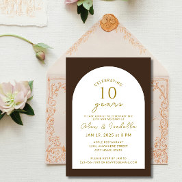 Invitación Fiesta del décimo aniversario del Boda Boho wood y