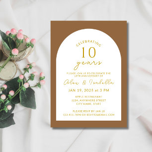 Invitación Fiesta del décimo aniversario del Boda Boho wood y