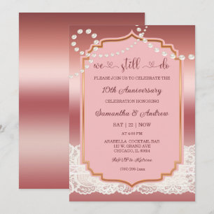 Invitación Fiesta del décimo aniversario del boda de la época