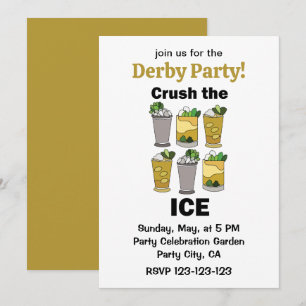 Invitación Fiesta del Derby Aplastar el Hielo Cóctel Mint Jul