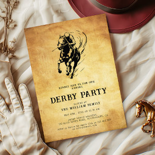 Invitación Fiesta del Derby de Caballo de Papel Antiguo Vinta
