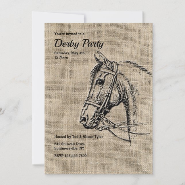 Invitación Fiesta del derby de caballo ruso (Anverso)
