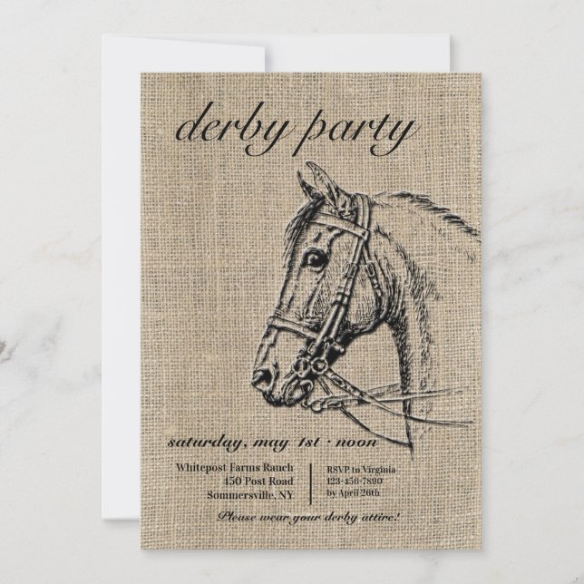 Invitación Fiesta del derby de caballo ruso (Anverso)
