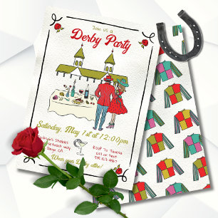 Invitación Fiesta del derby de mano dibujado por el capricho