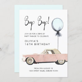 Invitación Fiesta Del Desfile De Coches Retro Conduce Por Roc