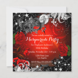Invitación Fiesta del desfile nocturno mágico de la rosa roja