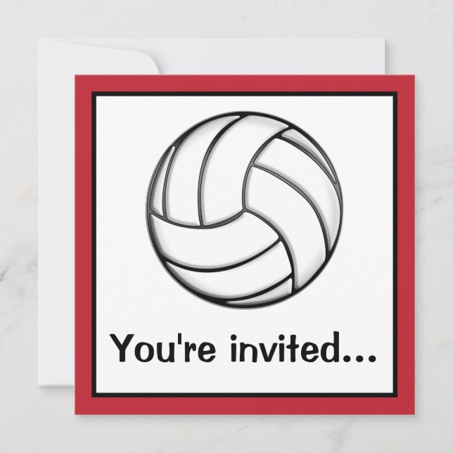 Invitación Fiesta del Después-Juego del voleibol (Anverso)