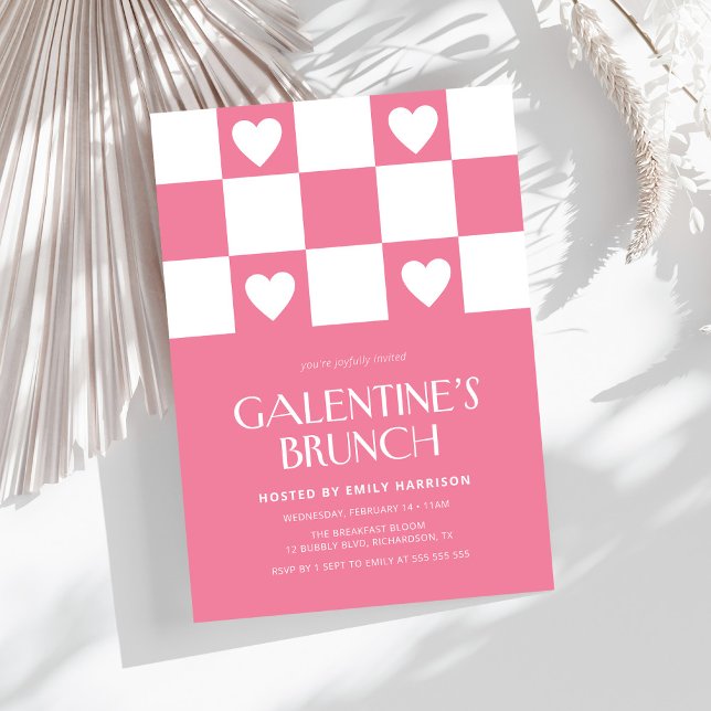 Invitación Fiesta del Día de Galentine Rosa (Subido por el creador)