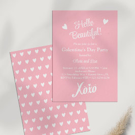 Invitación Fiesta del Día de la Galentina de Pastel Rosa XOXO