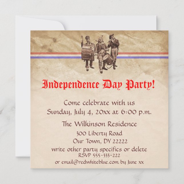 Invitación Fiesta del Día de la Independencia (Anverso)