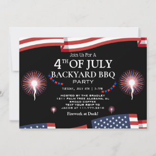 Invitación Fiesta del Día de la Independencia 4 de julio con 