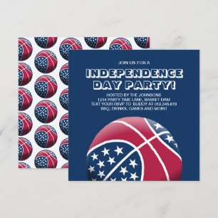 Invitación Fiesta del Día de la Independencia Baloncesto