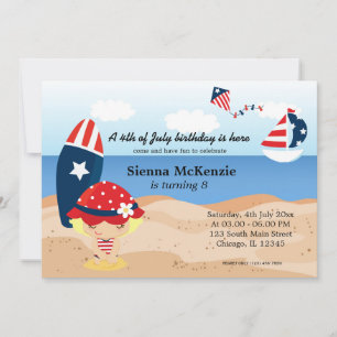 Invitación Fiesta del Día de la Independencia de Cumpleaños e