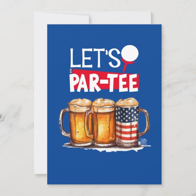 Invitación Fiesta del Día de la Independencia del 4 de julio  (Anverso)