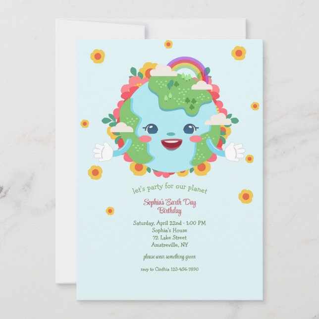 Invitación Fiesta del Día de la Tierra (Anverso)