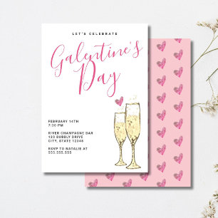 Invitación Fiesta del Día de las Galentinas de Champagne