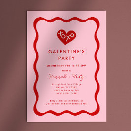Invitación Fiesta del día de Retro XOXO Galentine