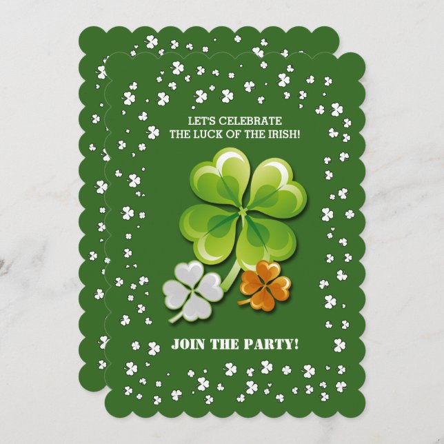 Invitación Fiesta del Día de San Patricio (Anverso / Reverso)