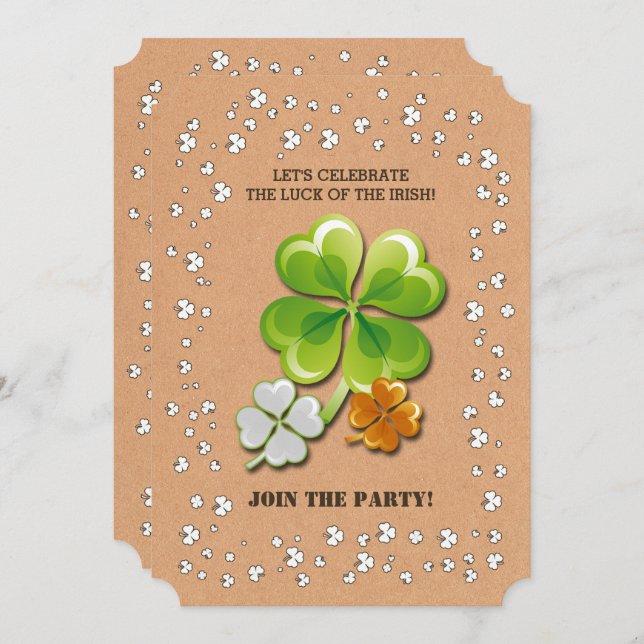Invitación Fiesta del Día de San Patricio (Anverso / Reverso)