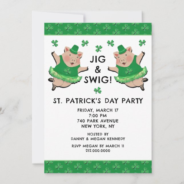Invitación Fiesta del Día de San Patricio (Anverso)
