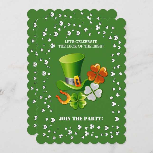 Invitación Fiesta del Día de San Patricio (Anverso / Reverso)
