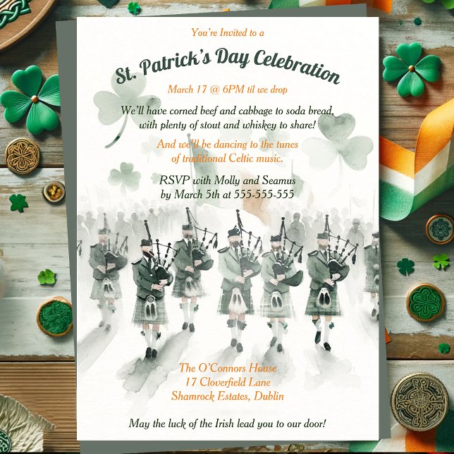 Invitación Fiesta del Día de San Patricio (Subido por el creador)