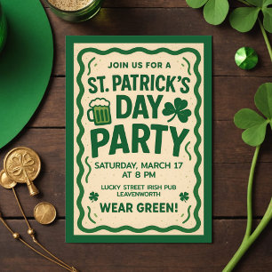 Invitación Fiesta del Día de San Patricio Cervecería Irlandes