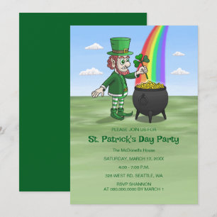 Invitación fiesta del día de San Patricio de los duendes