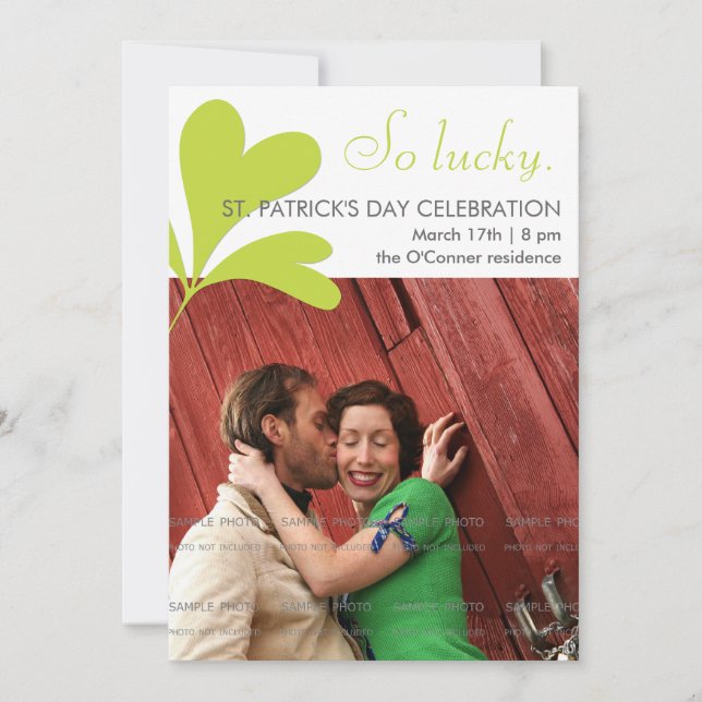 Invitación Fiesta del Día de San Patricio, Lucky Shamrock, fo (Anverso)