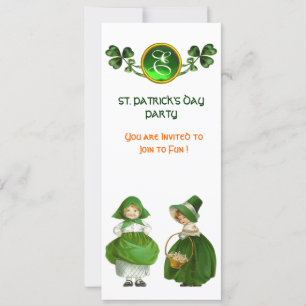 INVITACIÓN FIESTA DEL DÍA DE SAN PATRICIOS MONOGRAMA VERDE ES