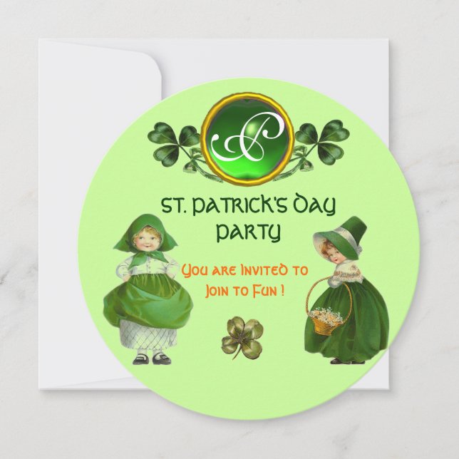 INVITACIÓN FIESTA DEL DÍA DE SAN PATRICIOS VERDE ESMERALDA MO (Anverso)