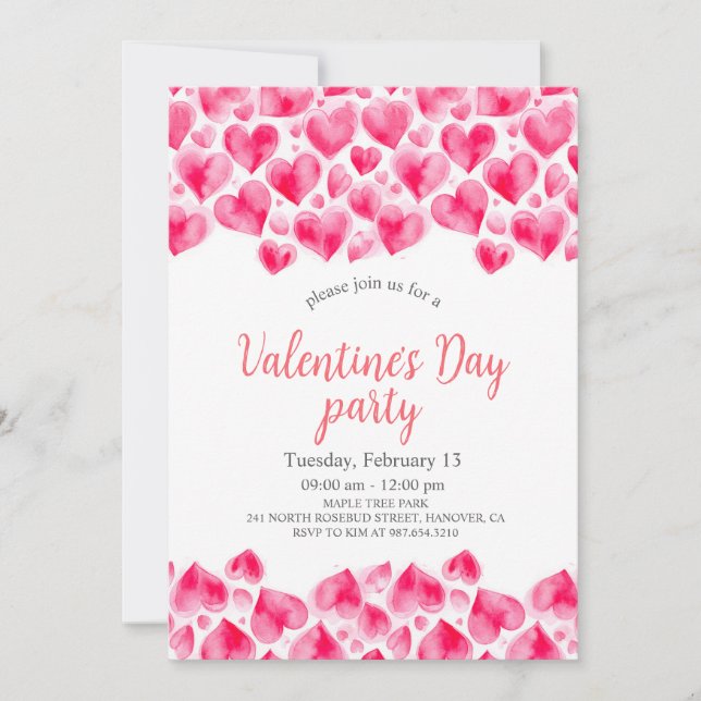 Invitación Fiesta del Día de San Valentín (Anverso)