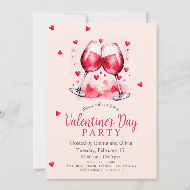 Invitación Fiesta del Día de San Valentín (Anverso)