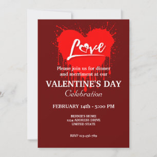 INVITACIÓN FIESTA DEL DÍA DE SAN VALENTÍN CON AMOR DE CORAZÓN