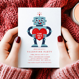 Invitación Fiesta del Día de San Valentín con Corazón de Robo