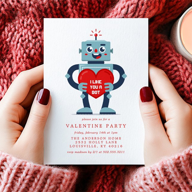 Invitación Fiesta del Día de San Valentín con Corazón de Robo (Subido por el creador)