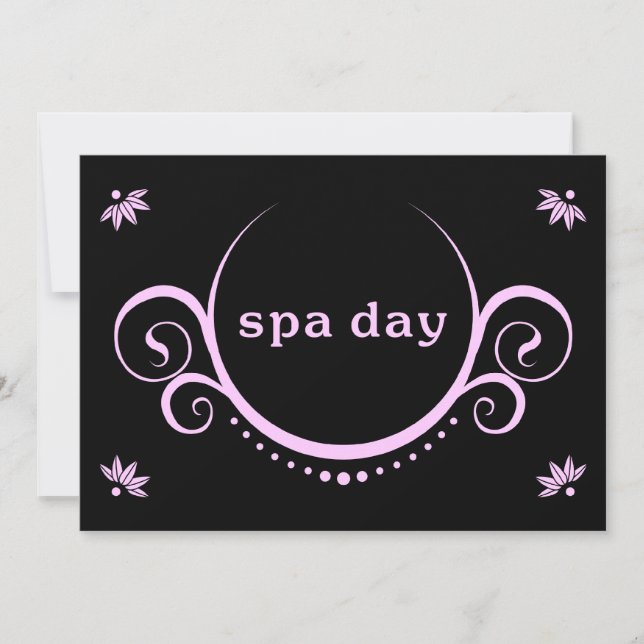 Invitación fiesta del día de spa (Anverso)