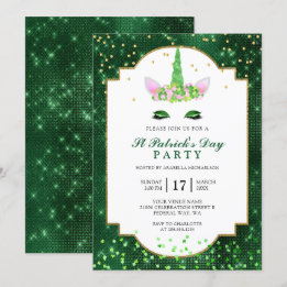 Invitación Fiesta del día de St Patrick verde lindo del