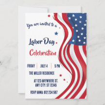 Fiesta del Día del Trabajo Bandera Americana Roja
