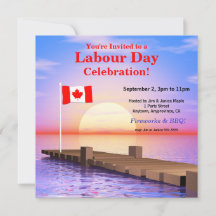 Fiesta del Día del Trabajo Bandera canadiense en e