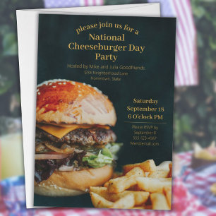Invitación Fiesta del Día Nacional de la Hamburguesa con Ques