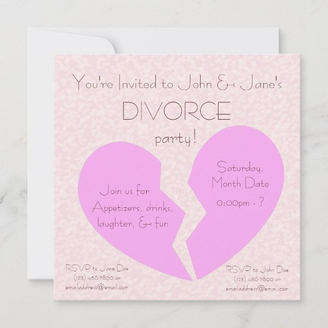 Invitación Fiesta del divorcio (Anverso)