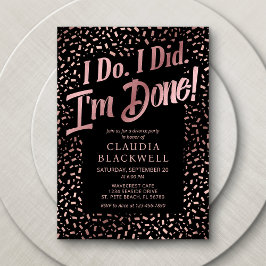 Invitación Fiesta del divorcio Rosa Confetti de oro