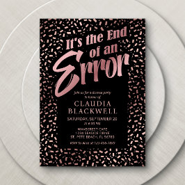 Invitación Fiesta del divorcio Rosa Confetti de oro