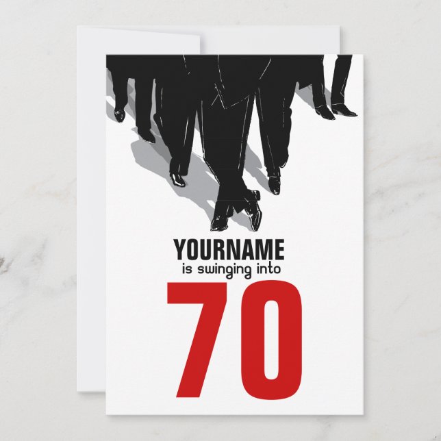 Invitación Fiesta del envase de la rata para los 70 años Swin (Anverso)