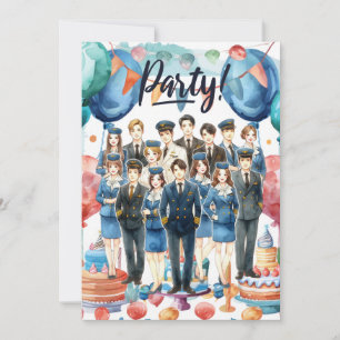 Invitación Fiesta del equipo de asistentes de vuelo